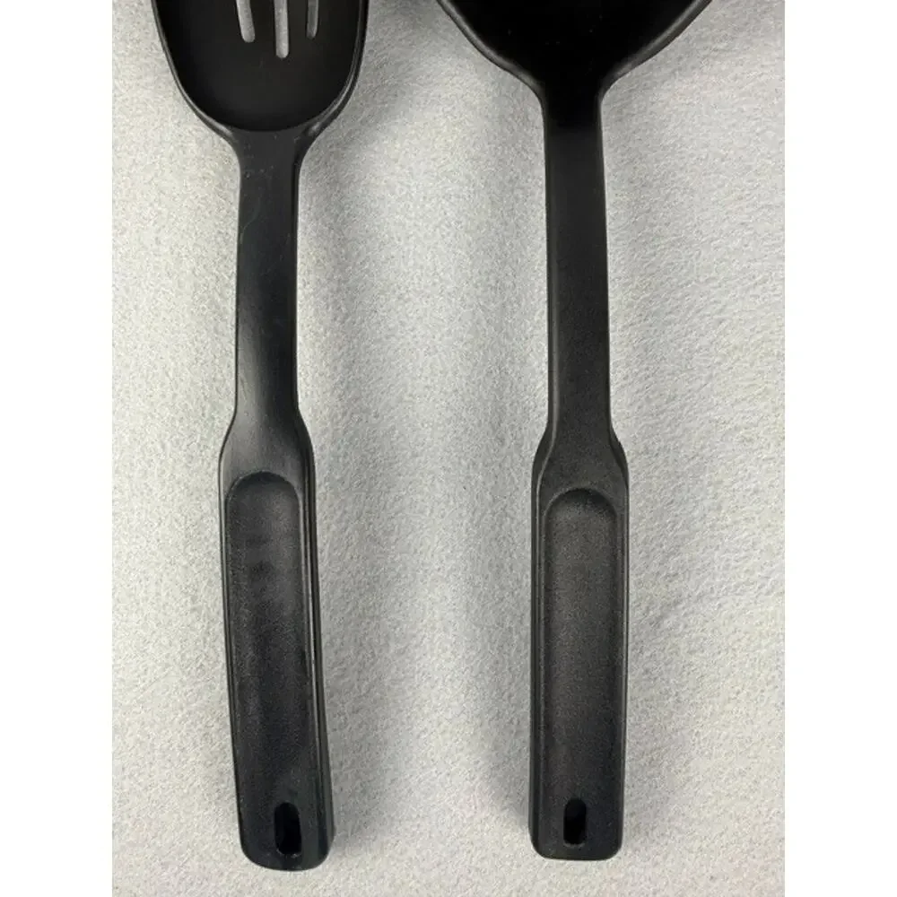 Retired Pampered Chef Black Nylon Slotted Spoon and Ladle Kitchen Tool Set